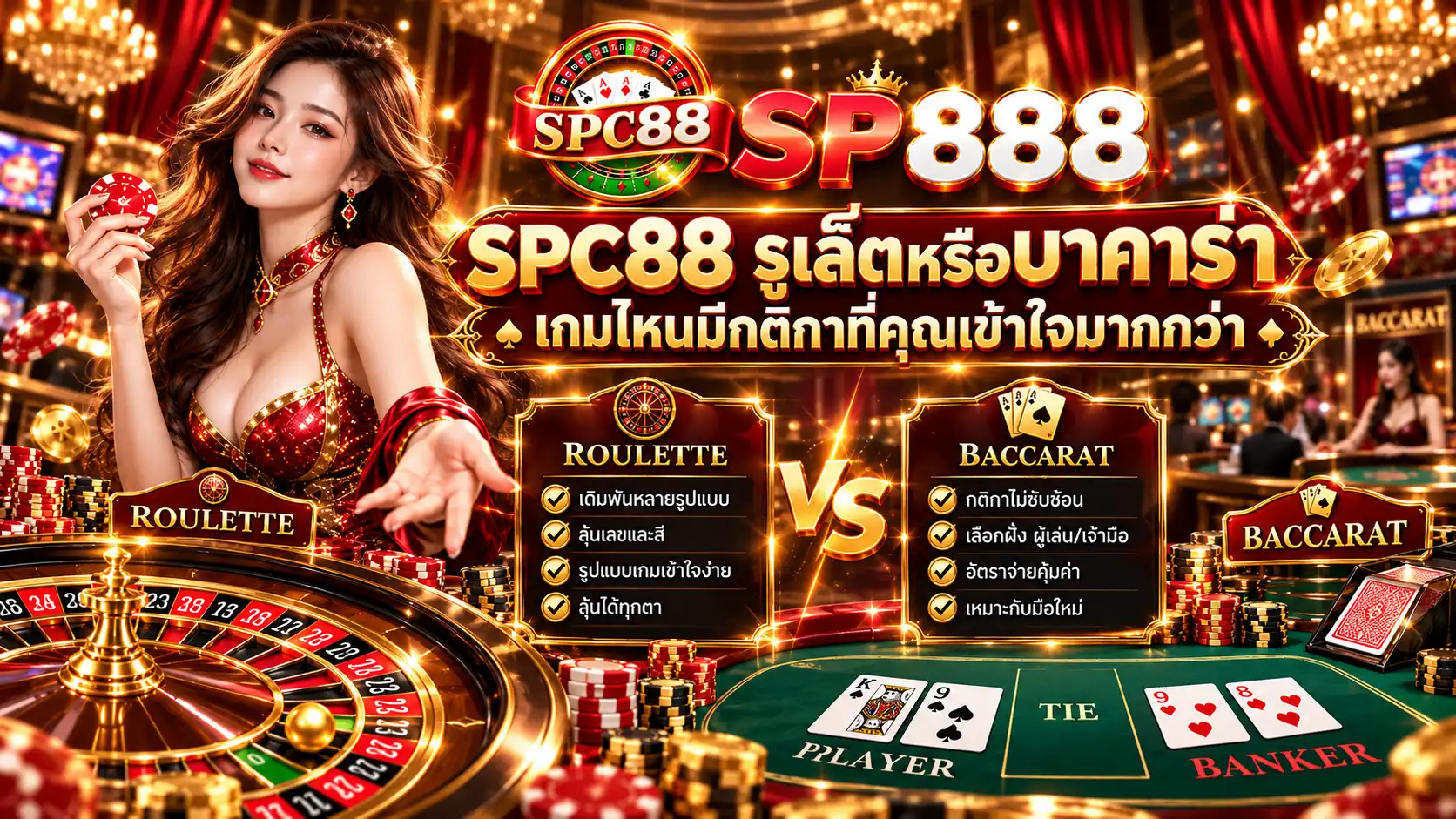 SPC88 รูเล็ตหรือบาคาร่า เกมไหนมีกติกาที่คุณเข้าใจมากกว่า